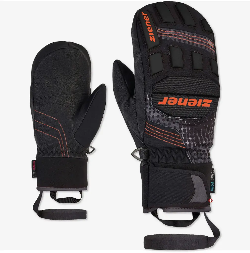 [241905.12955-5.5] LURON AS® PR MITTEN JR NOIRE/ORANGE POP (5.5)